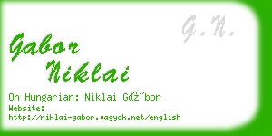 gabor niklai business card